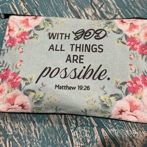 Inspirational Floral Zippered Bag